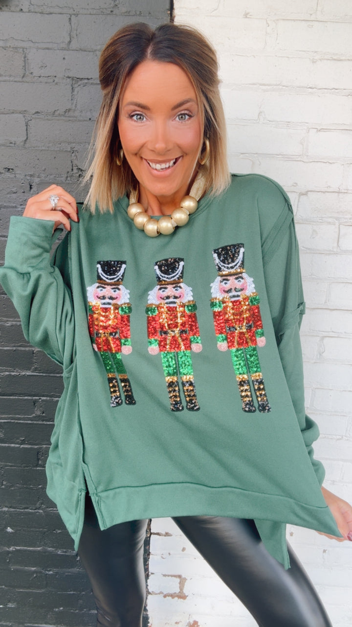 Christmas Sequin Nutcracker Sweatshirt