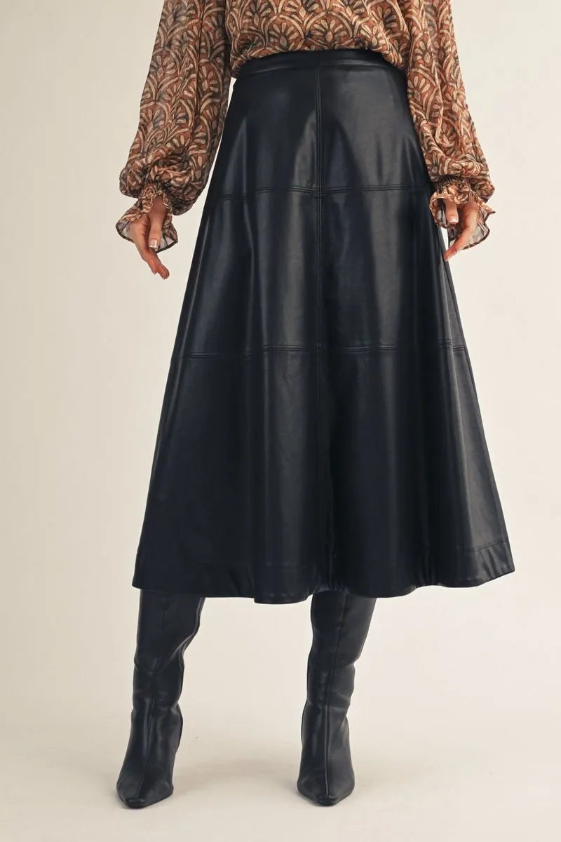The Camille Vegan Leather Skirt