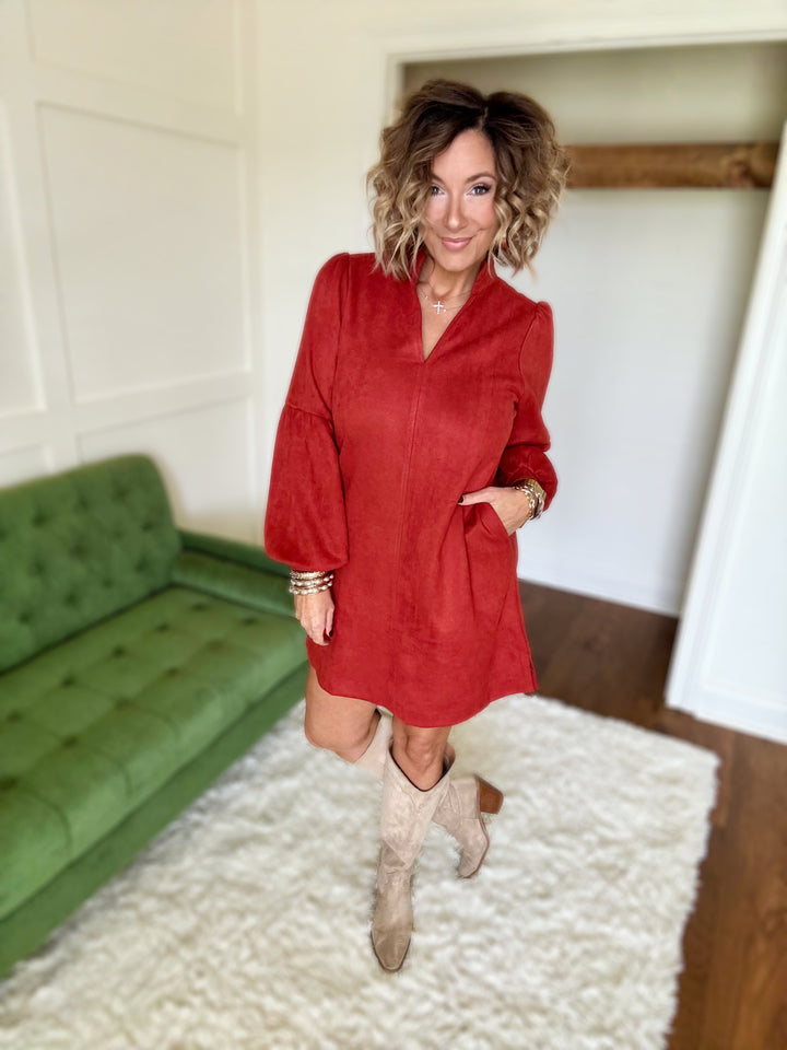 The Elise Suede Dress