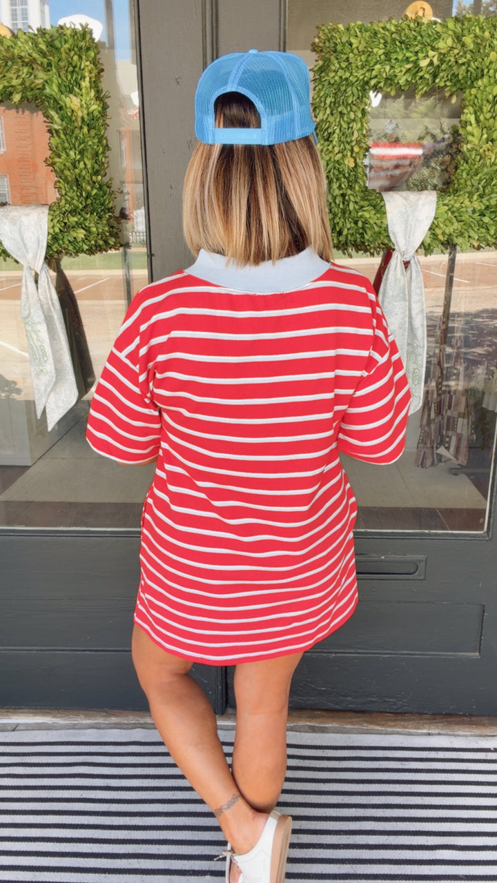 The Varsity Stripe T-shirt Dress