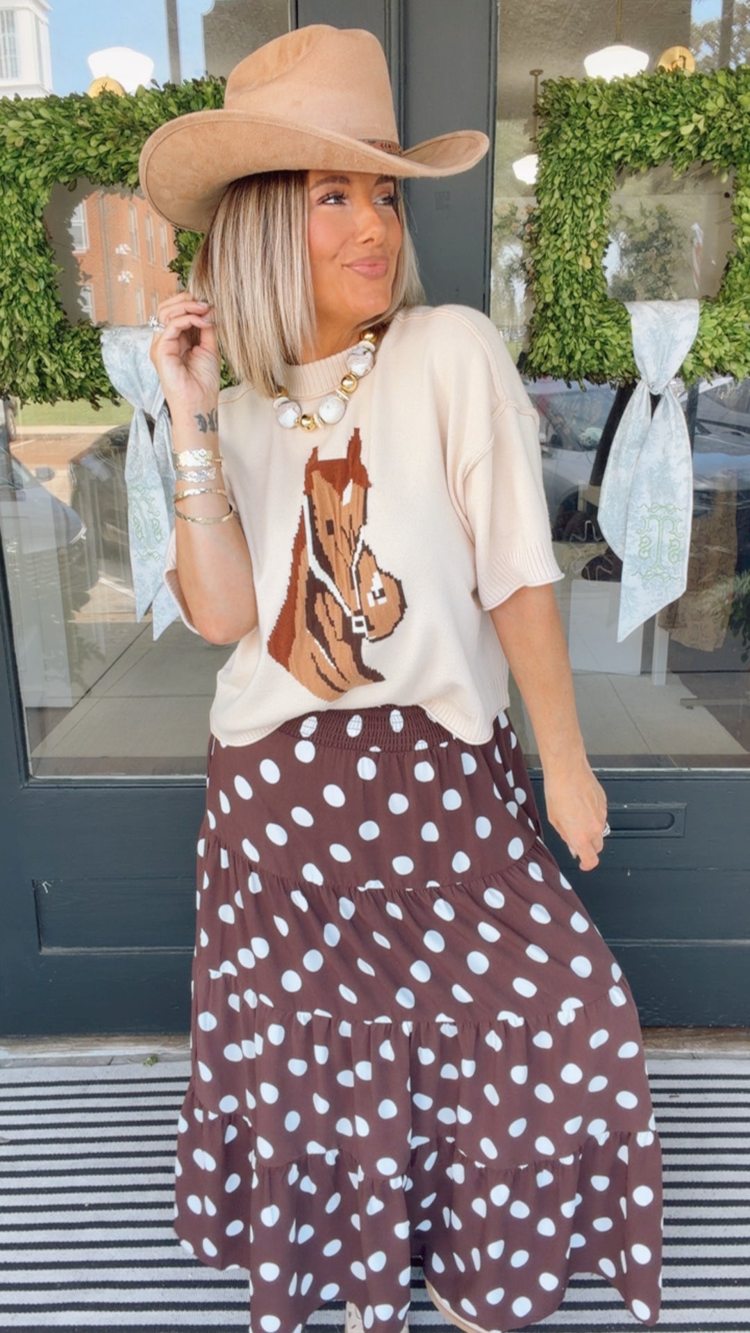 The Callie Dot Maxi Skirt