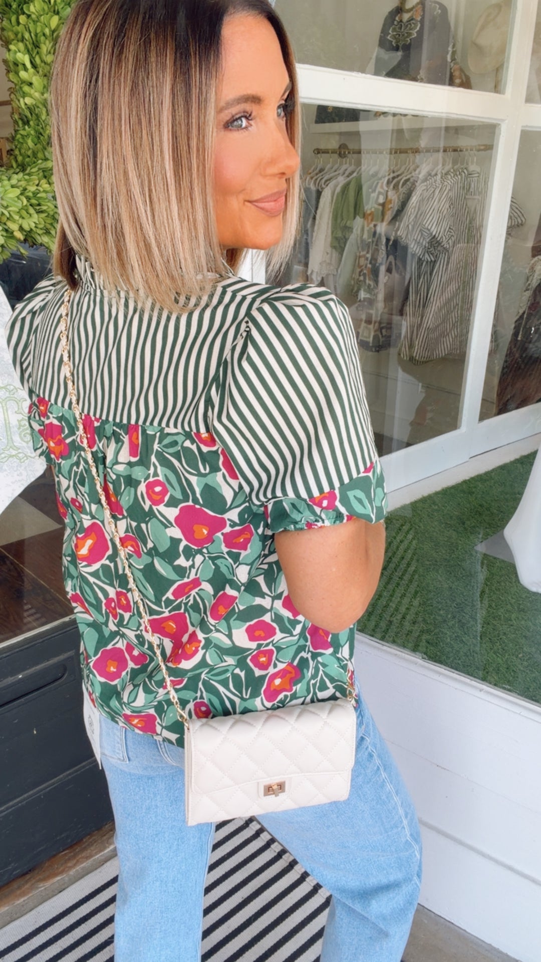 The Ivy Bloom Mixed Print Top