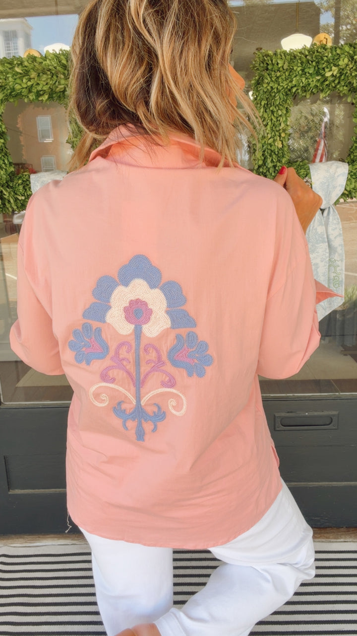 The Pink Petals Button Down
