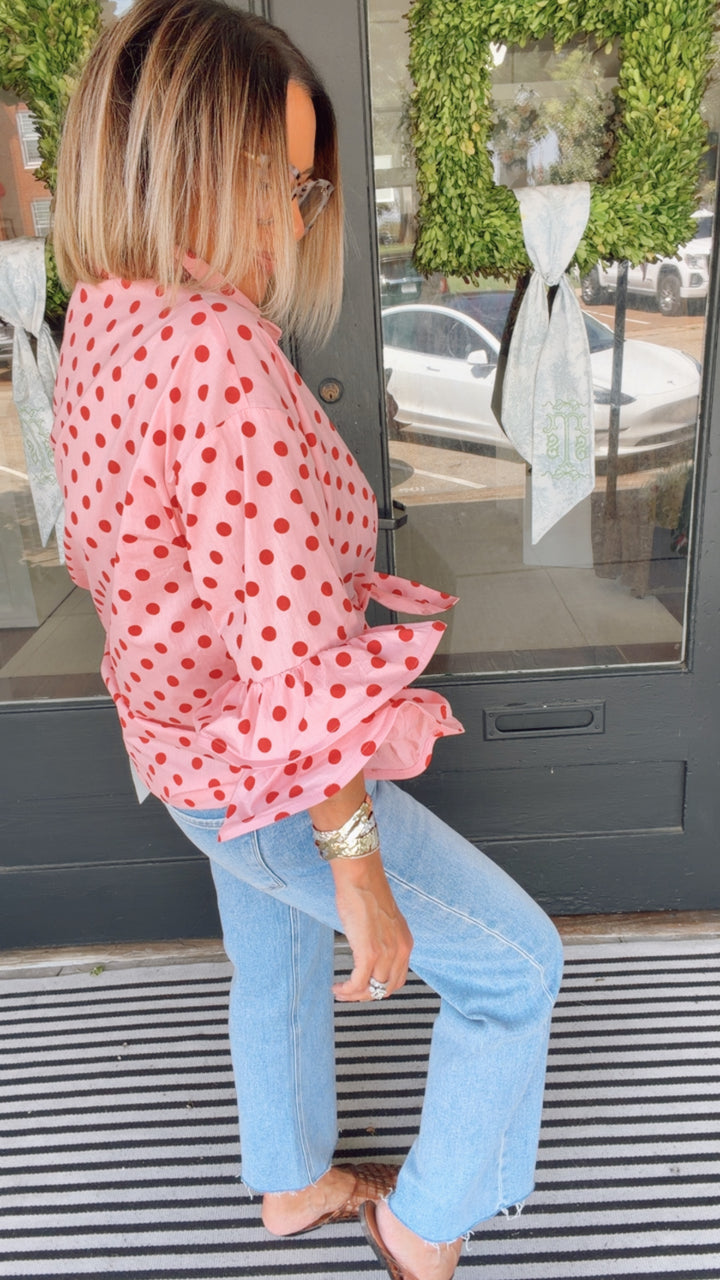 The Pretty in Pink Polka Top