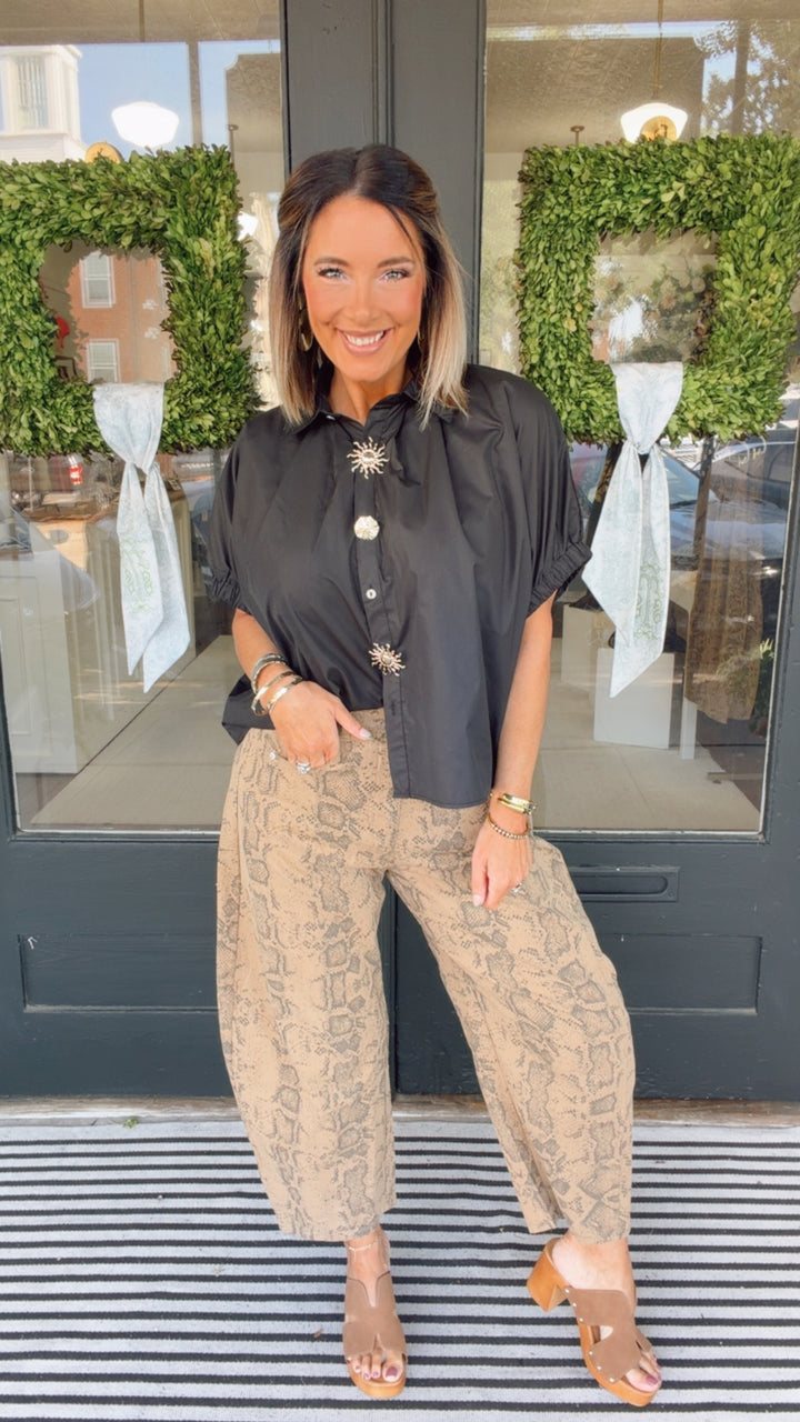 The Aspen Snake Print Pant