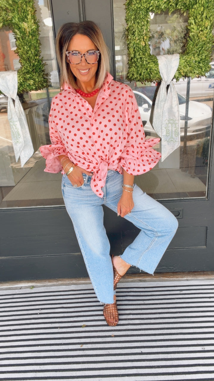 The Pretty in Pink Polka Top
