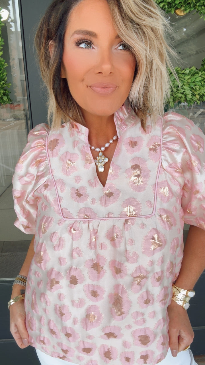 Blushing Petals Jacquard Top