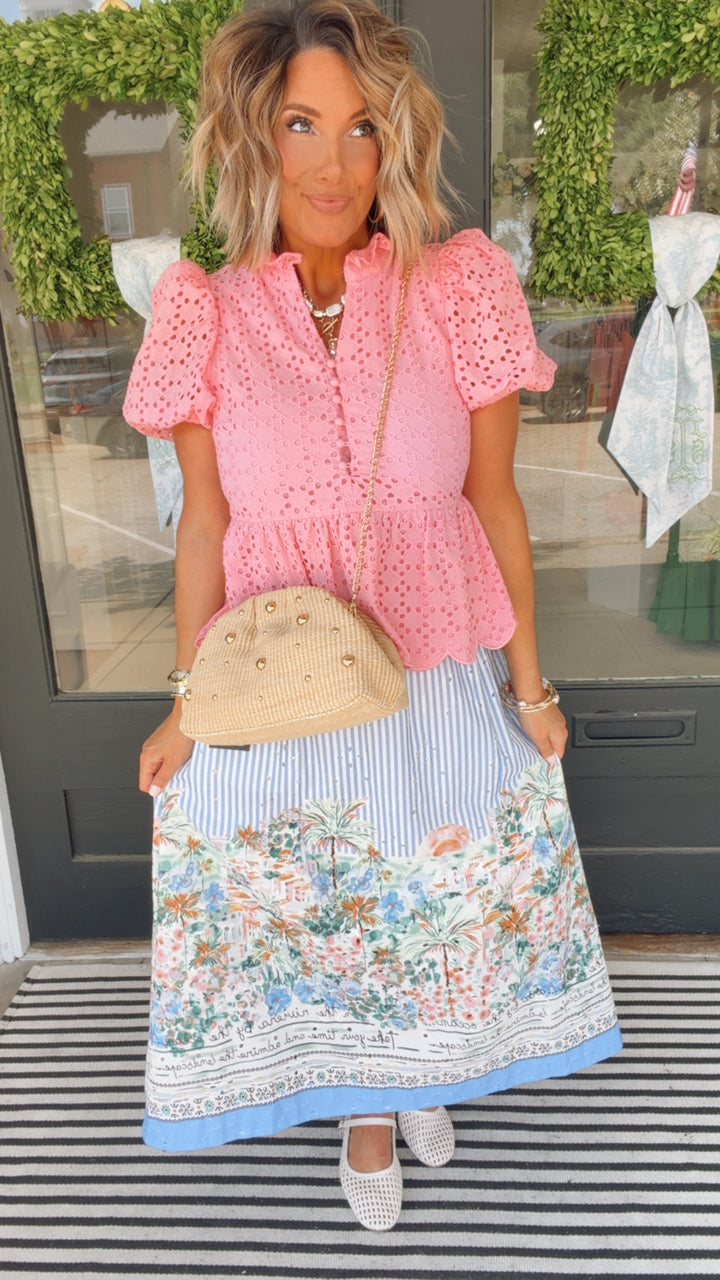 The Pink Sugar Eyelet Top