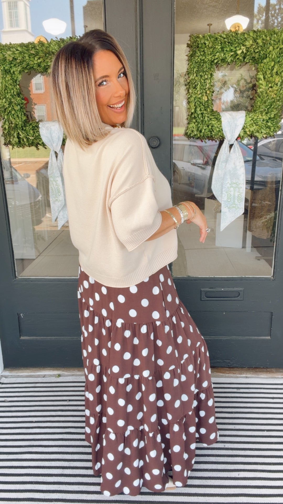 The Callie Dot Maxi Skirt