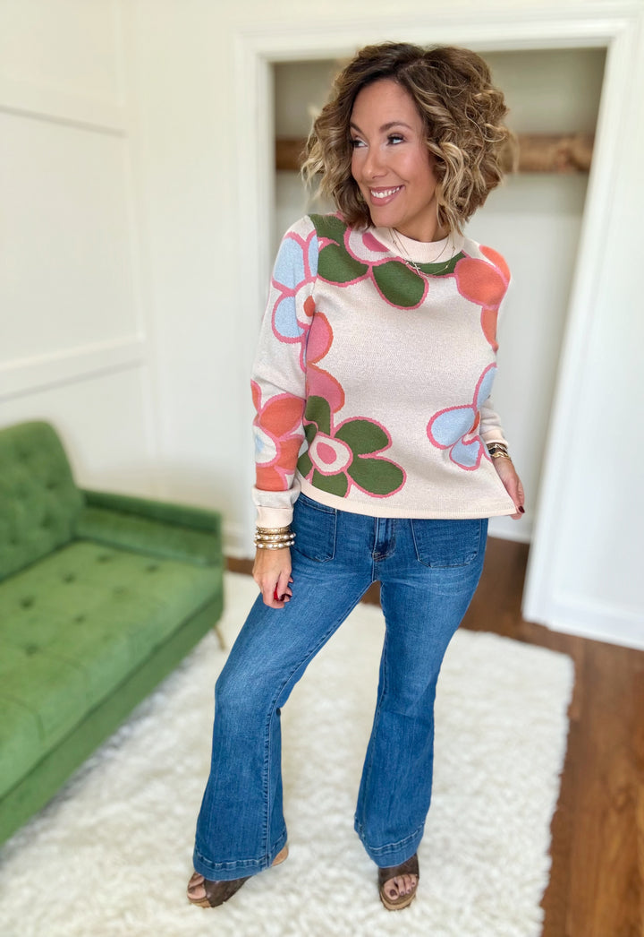 The Flattering Flower Knit Sweater