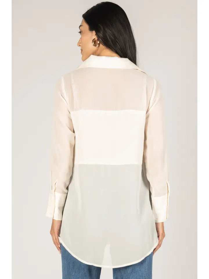 The Pearl Embellished Sheer Top