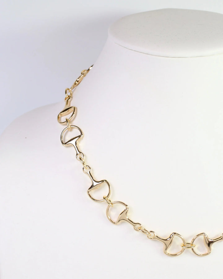Ryder Horsebit Link Necklace Gold