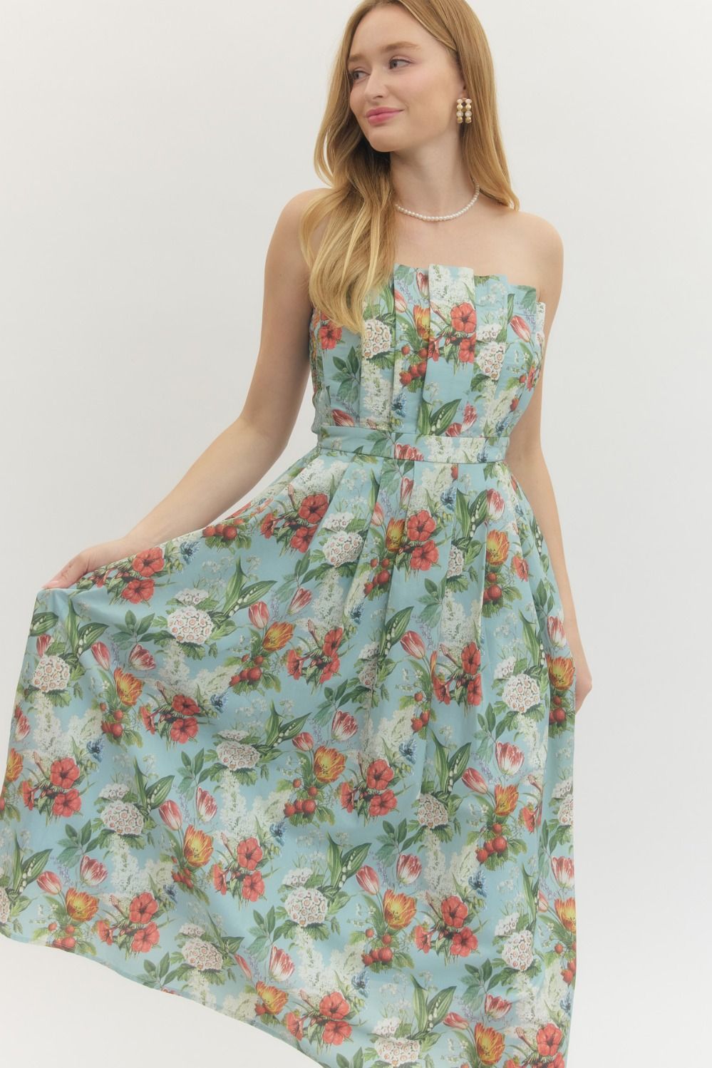 The Heirloom Garden Strapless Midi