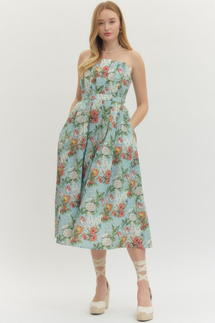 The Heirloom Garden Strapless Midi