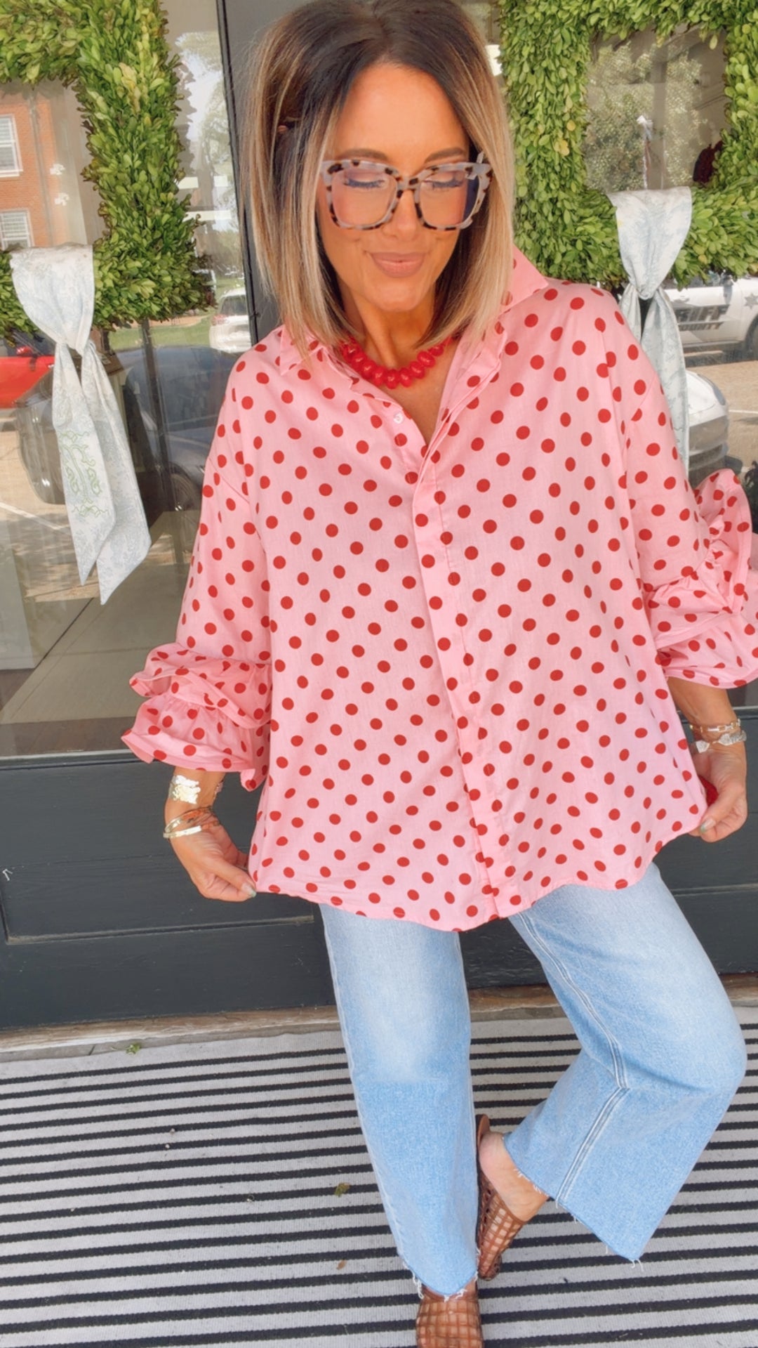 The Pretty in Pink Polka Top