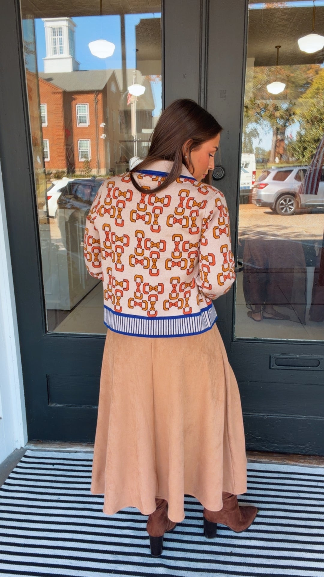 THML Camel Suede Sweetheart Midi Dress