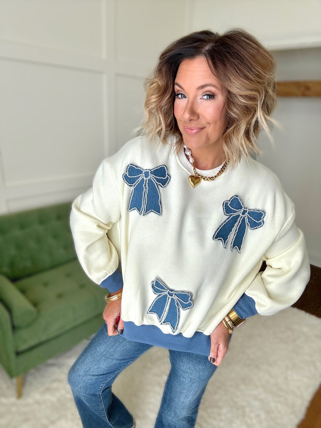 The Appliqué Bow Sweater