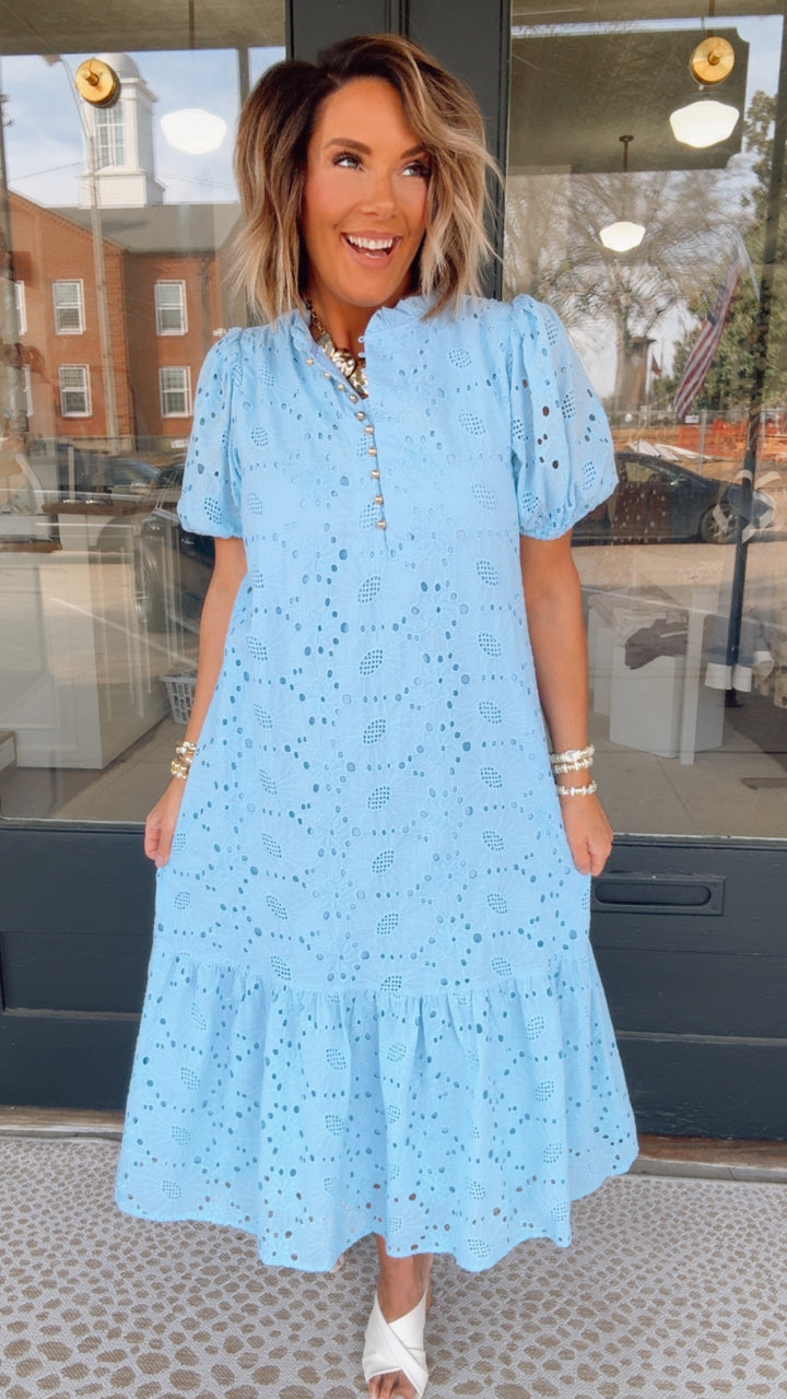 The Sunday in Blue Dress