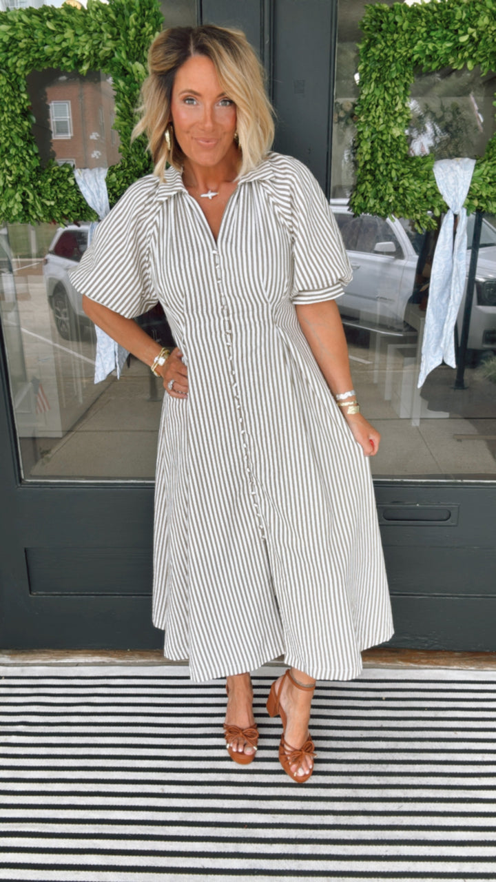 THML Textured Stripe Maxi