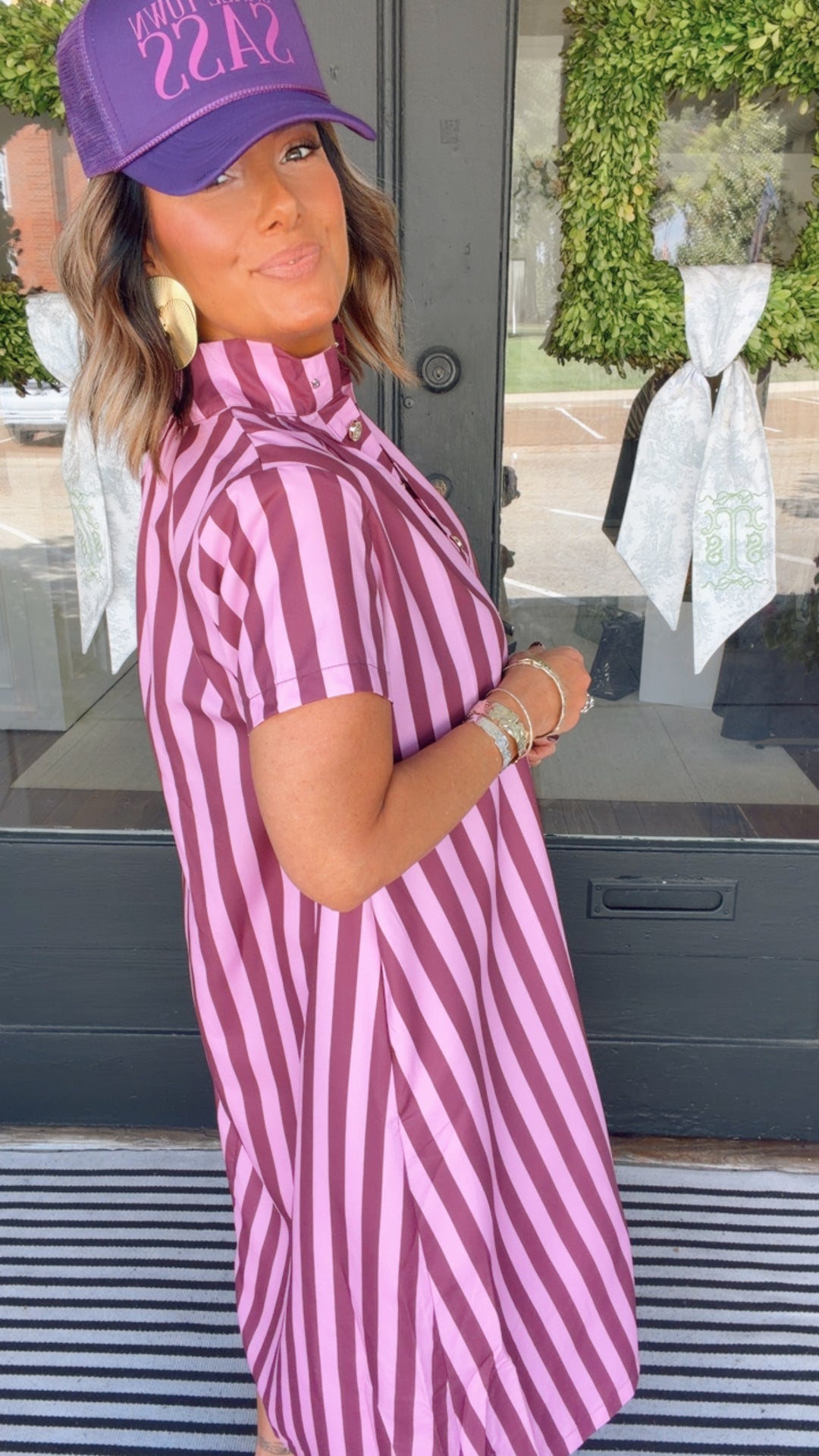 The Stripe Statement Midi Dress