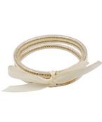 3 Row Bead Metal Tube Bracelet