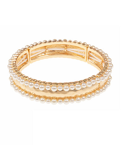 Edge Paved Pearl Bracelet