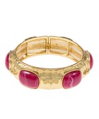 Square Colored Stone Station Bracelet