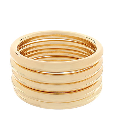 5 Row Thick Metal Stackable Bracelet