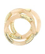 3 Row Marble & Metal Bangle Bracelet