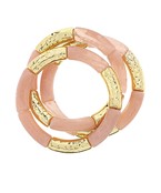 3 Row Marble & Metal Bangle Bracelet