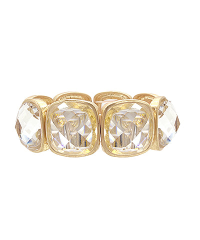 Wide Faceted Stone Bracelet