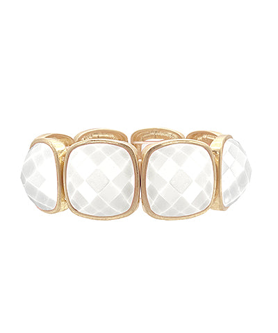 Wide Faceted Stone Bracelet