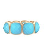 Wide Faceted Stone Bracelet