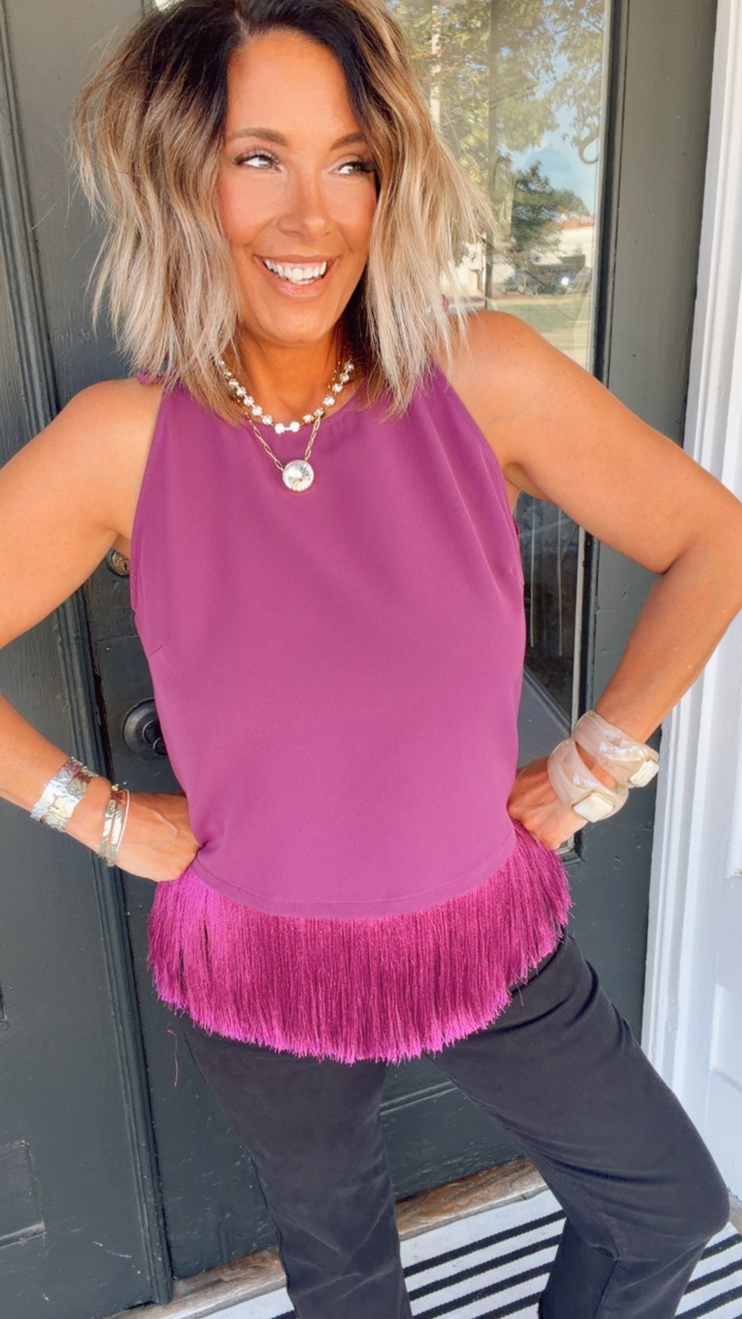 The Fringe Benefits Tie-Strap Top