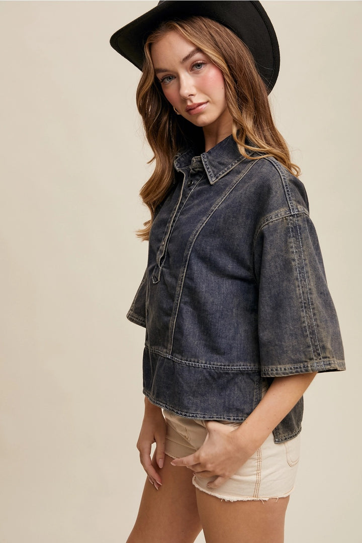 The Kara Denim Top