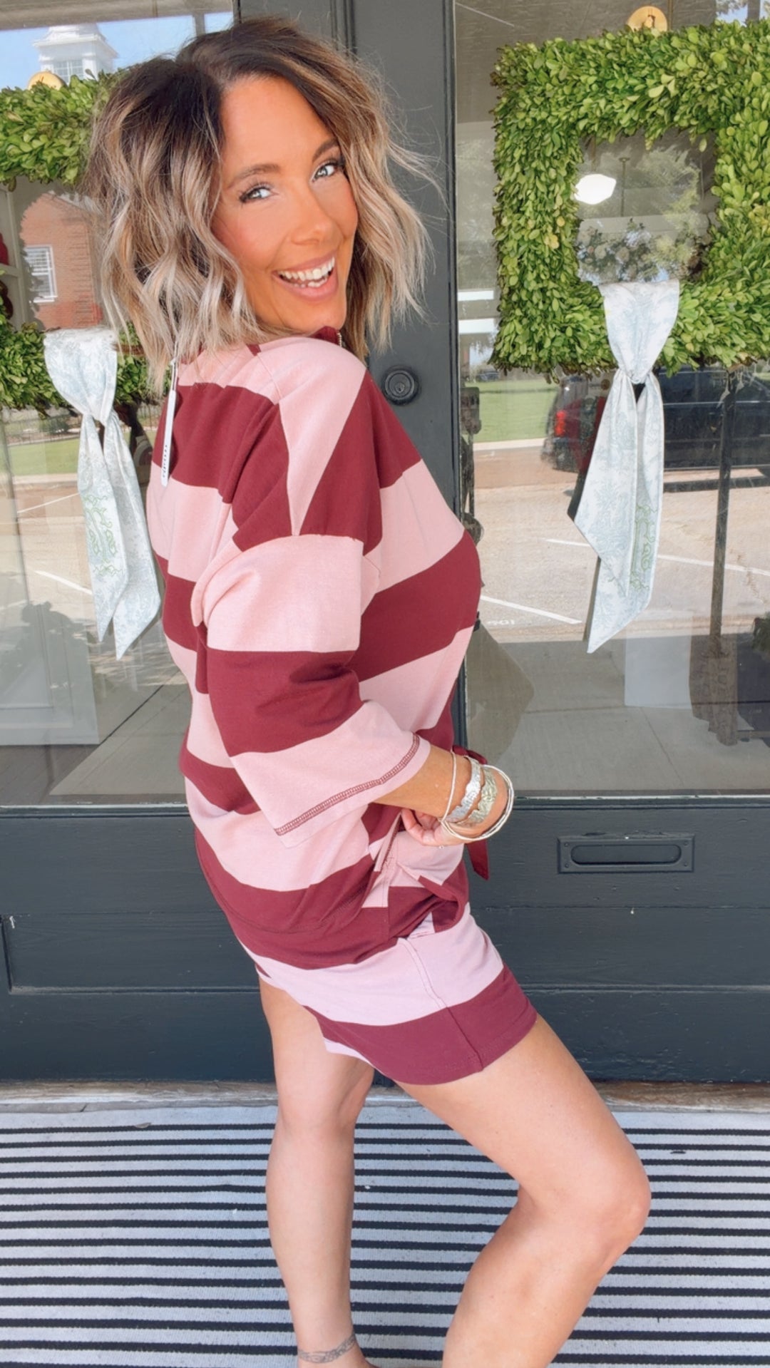 The Varsity Stripe Short Set