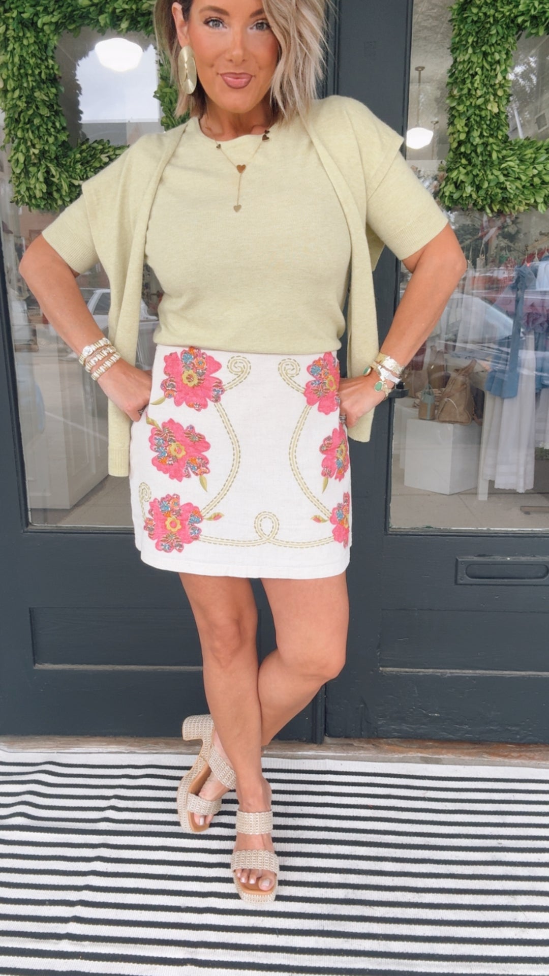 THML Wildflower Stitch Embroidered Skirt