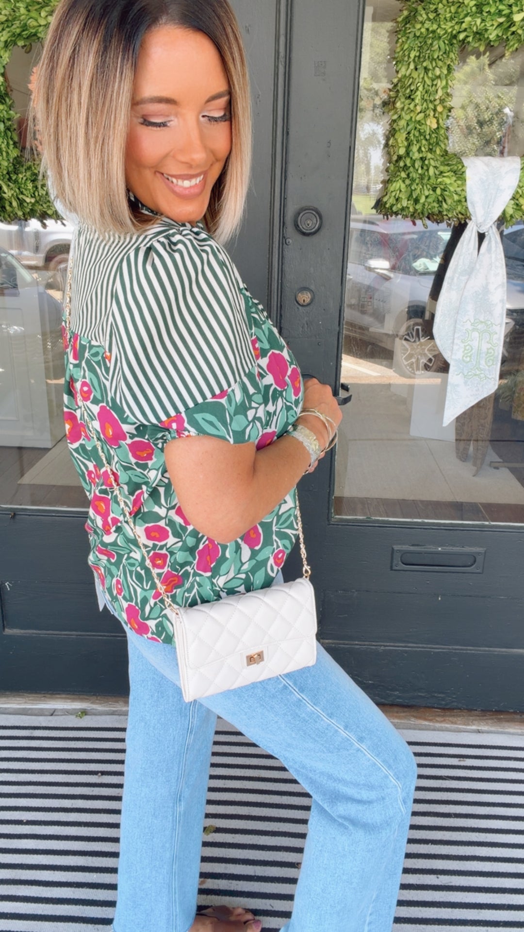 The Ivy Bloom Mixed Print Top