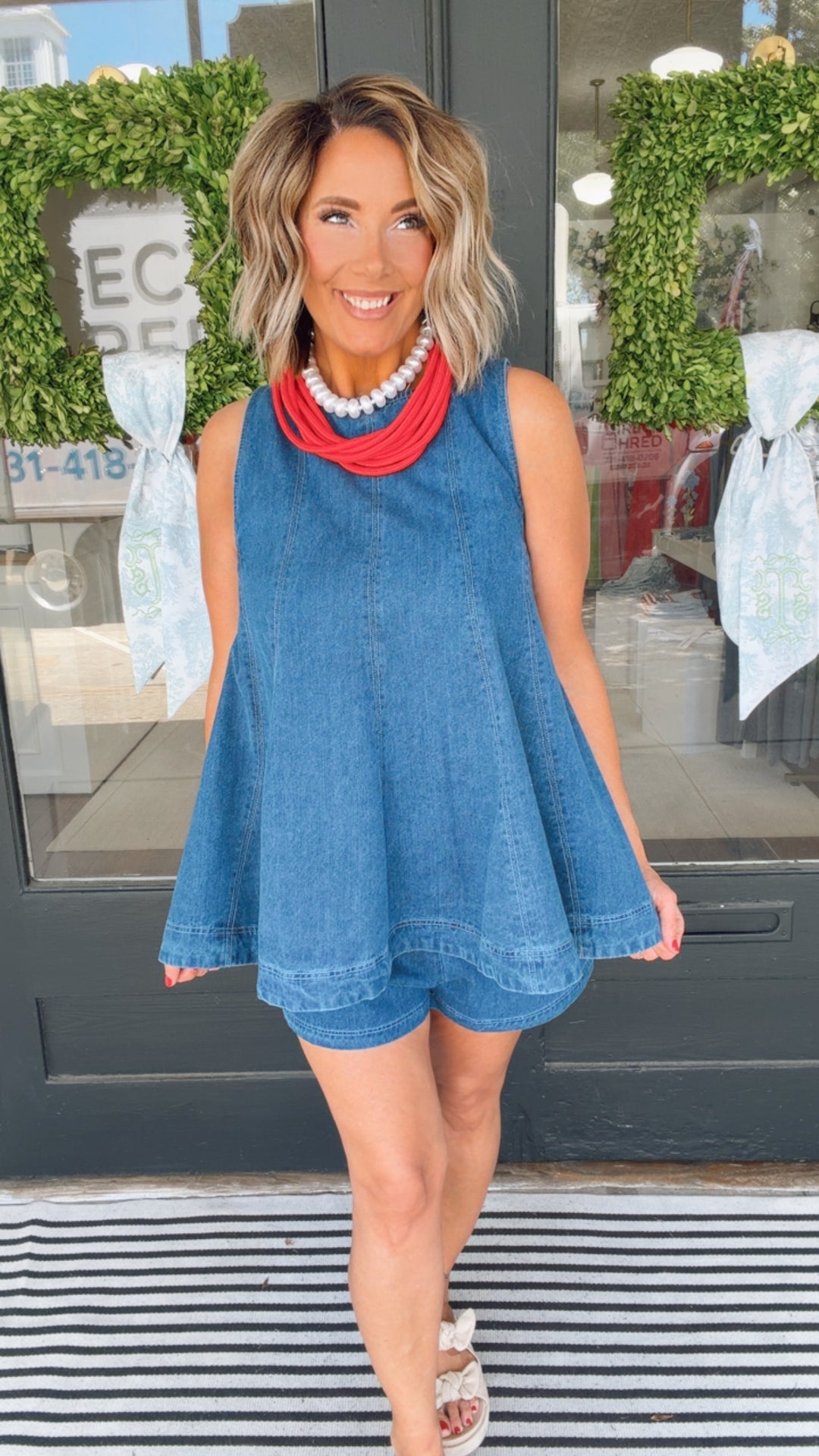 The Denim Swing top Set
