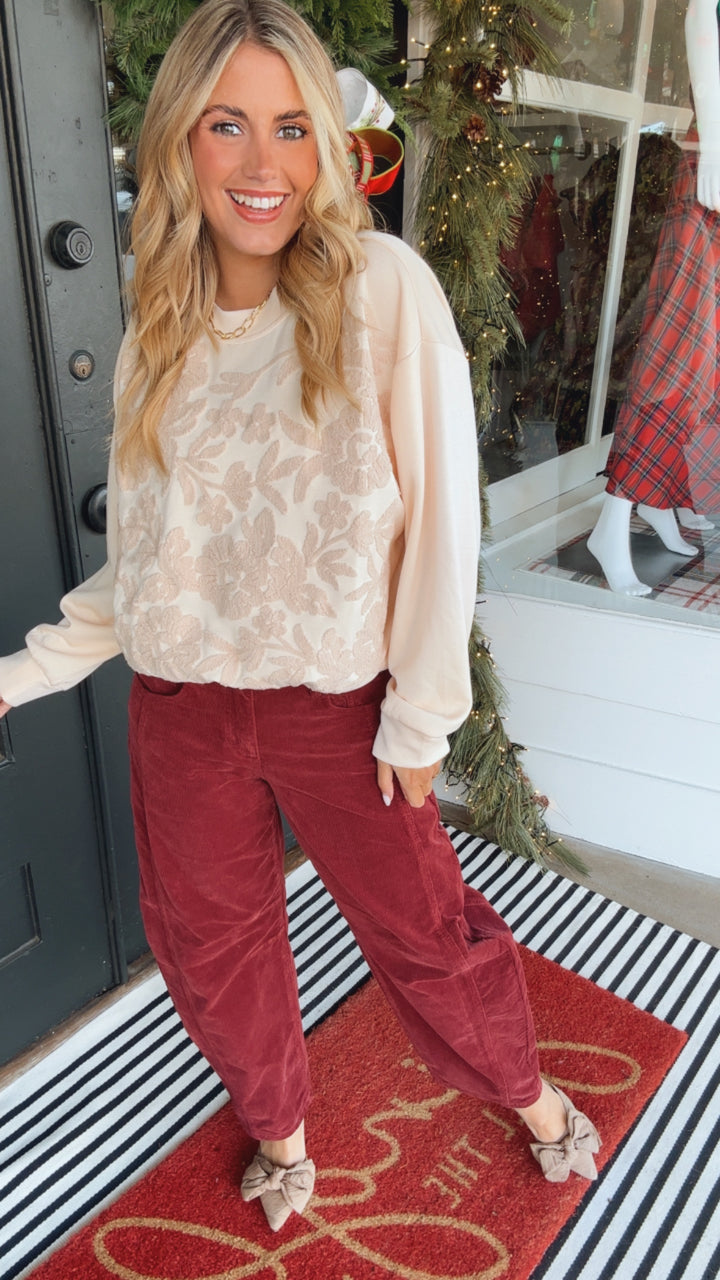 Floral Front Sweater