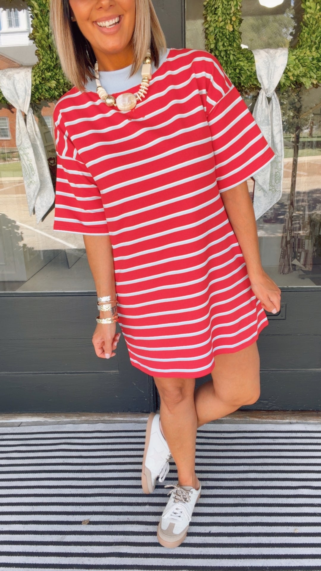 The Varsity Stripe T-shirt Dress