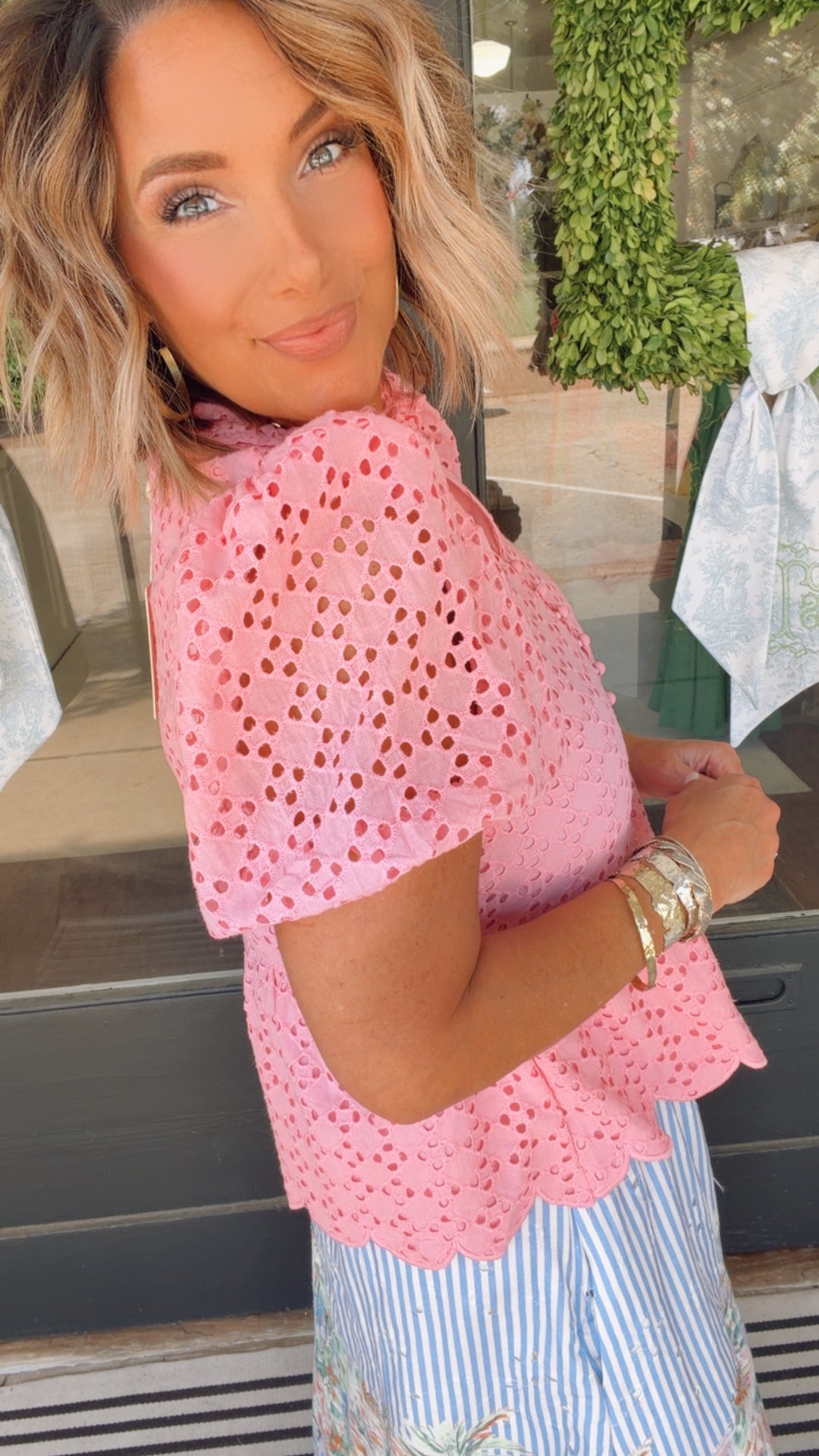 The Pink Sugar Eyelet Top