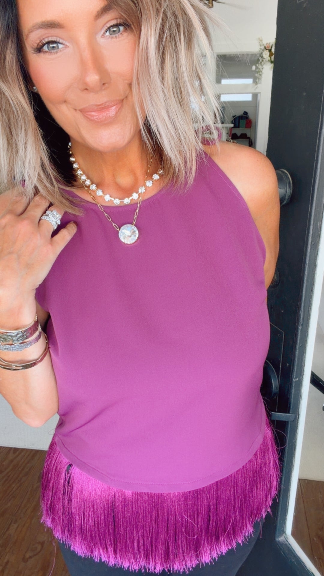 The Fringe Benefits Tie-Strap Top