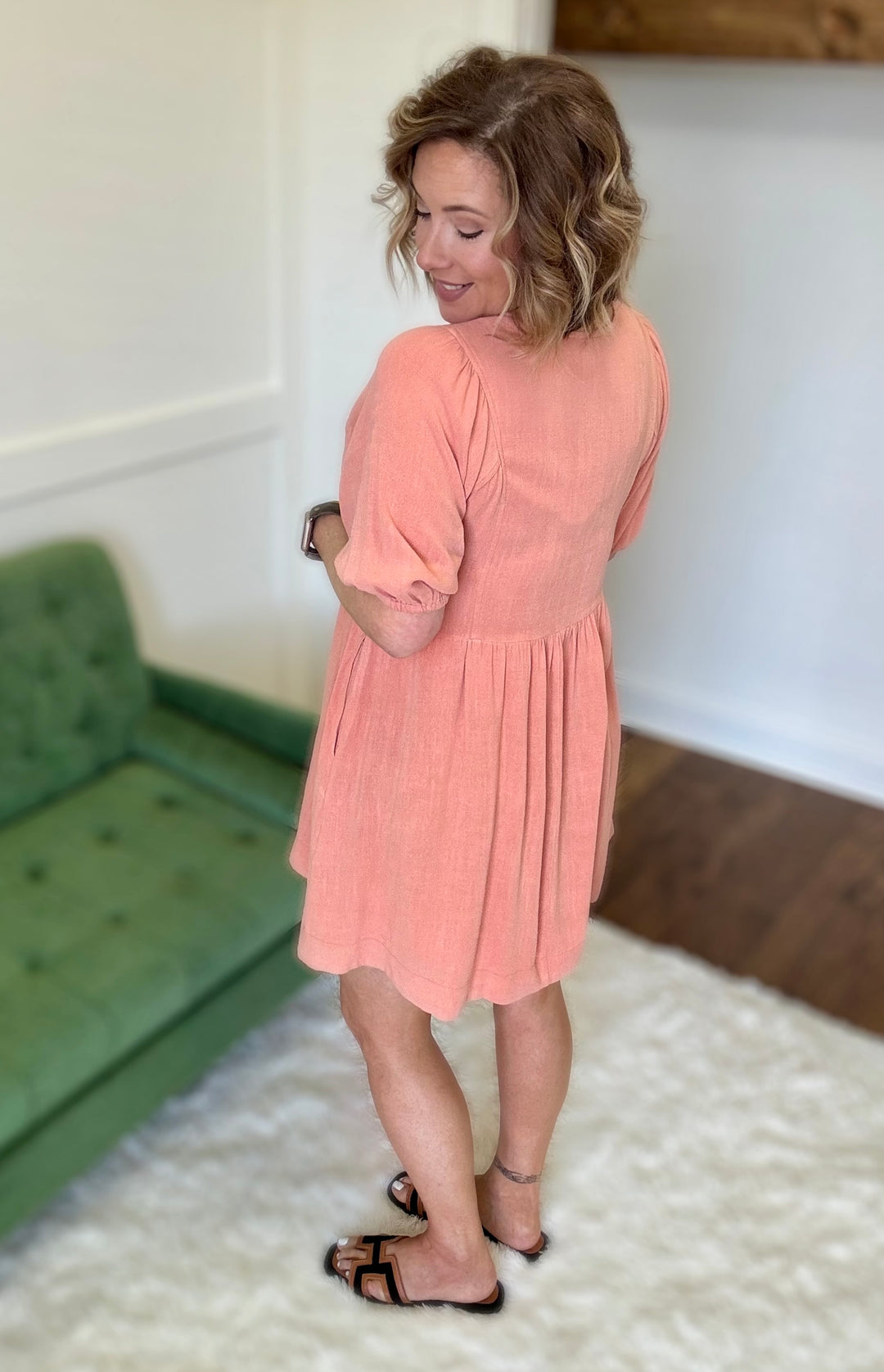 The Kelly Apricot Dress