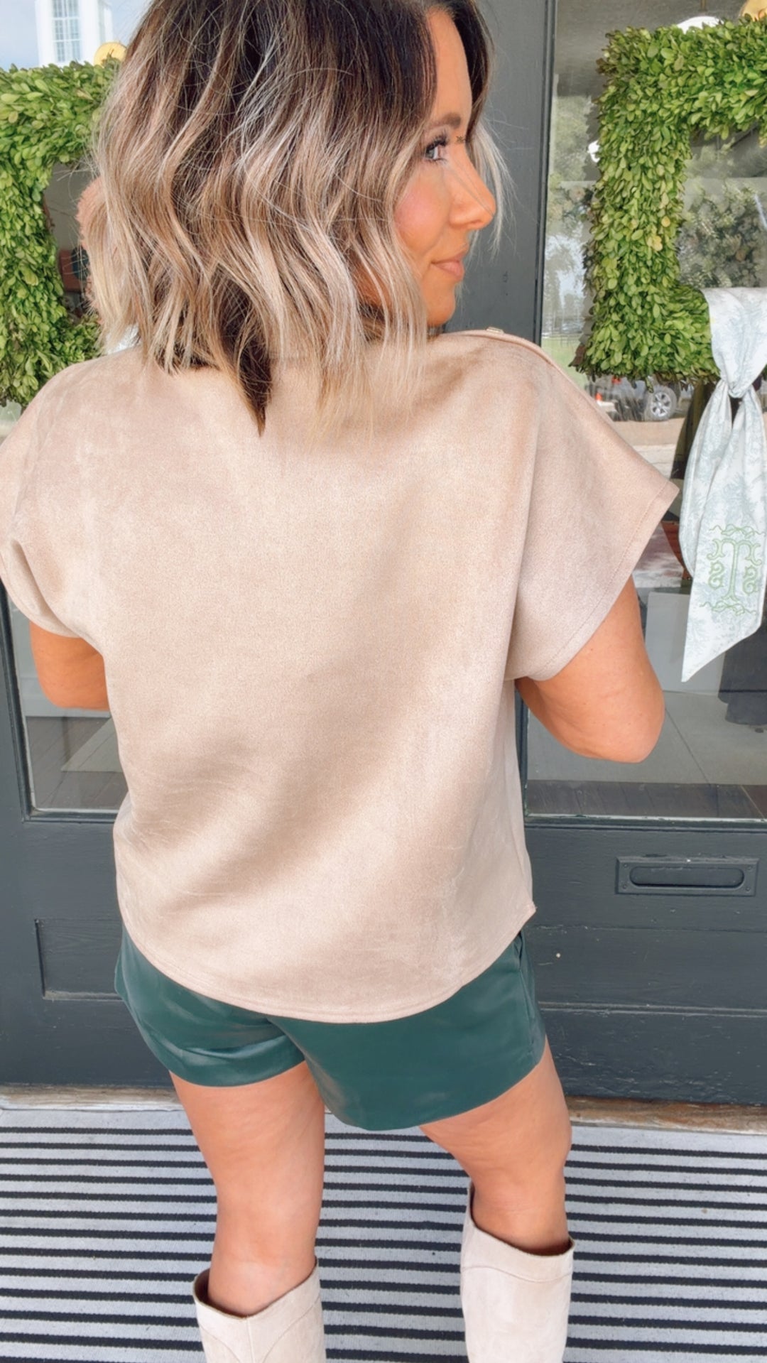 THML Golden Touch Suede Top