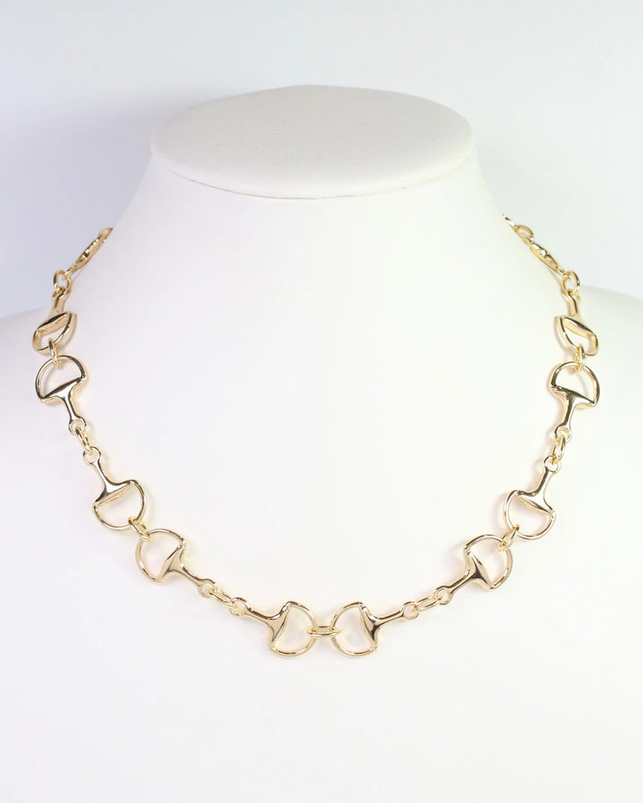 Ryder Horsebit Link Necklace Gold