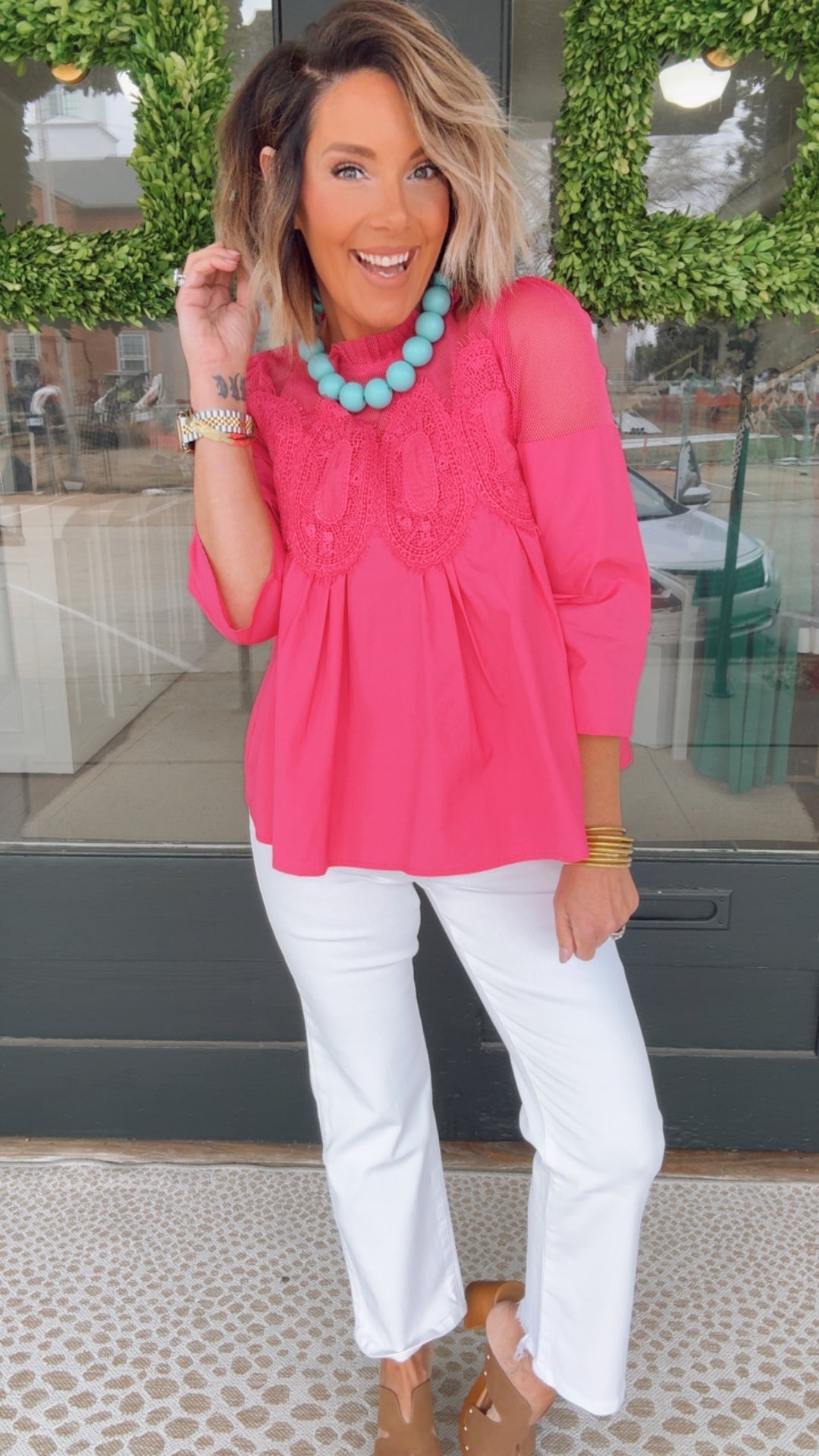 The Fuchsia Mesh Top