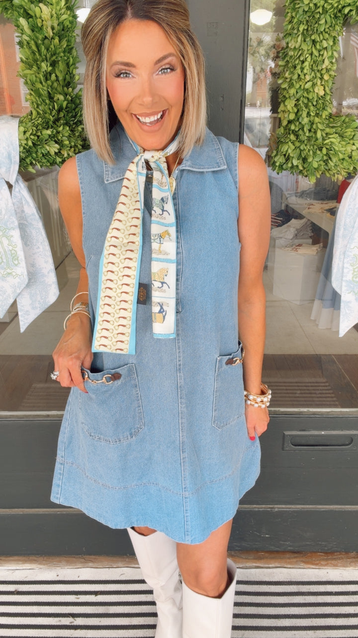 The Western Detail Denim Dress