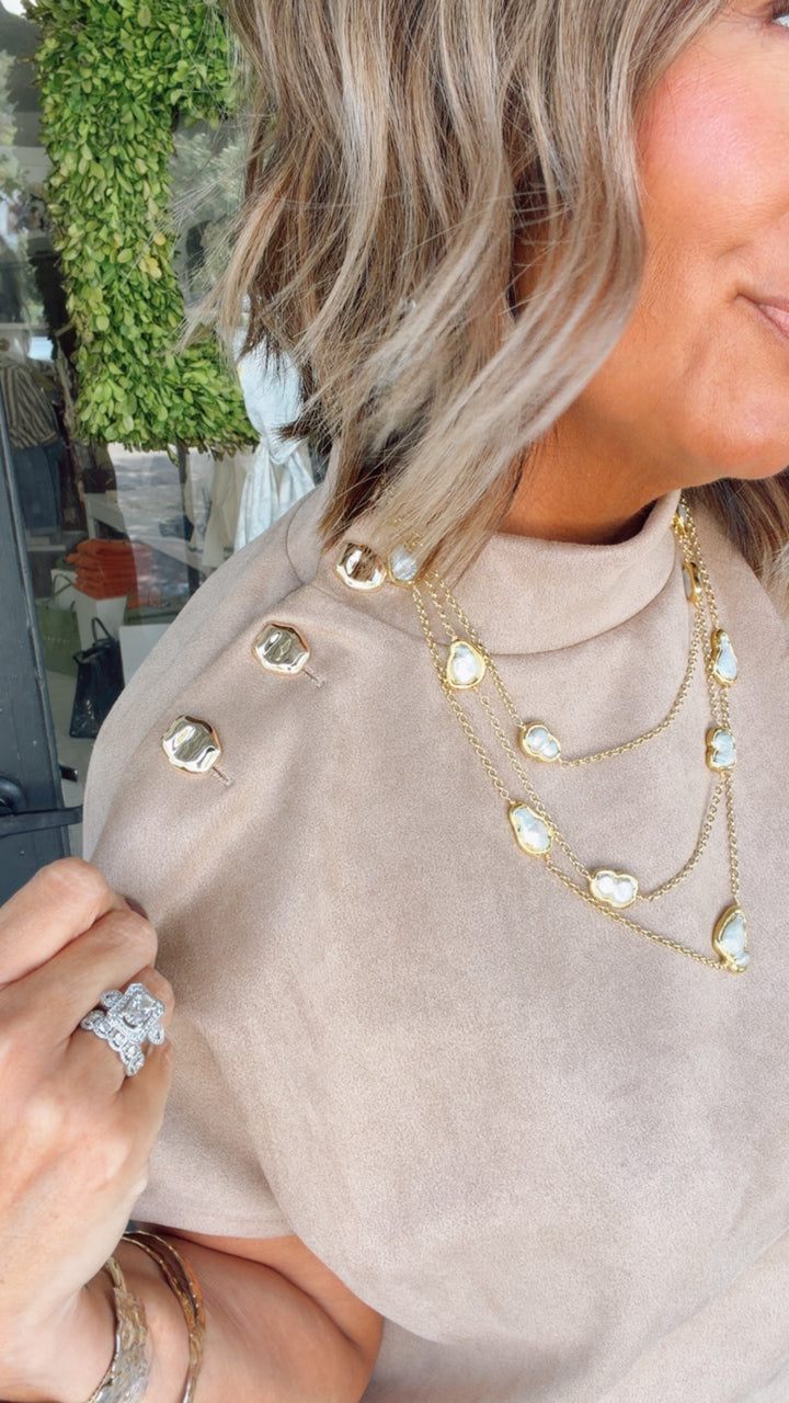 THML Golden Touch Suede Top