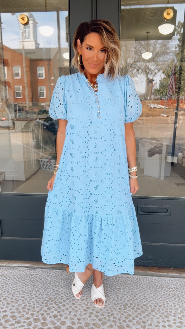 The Sunday in Blue Dress